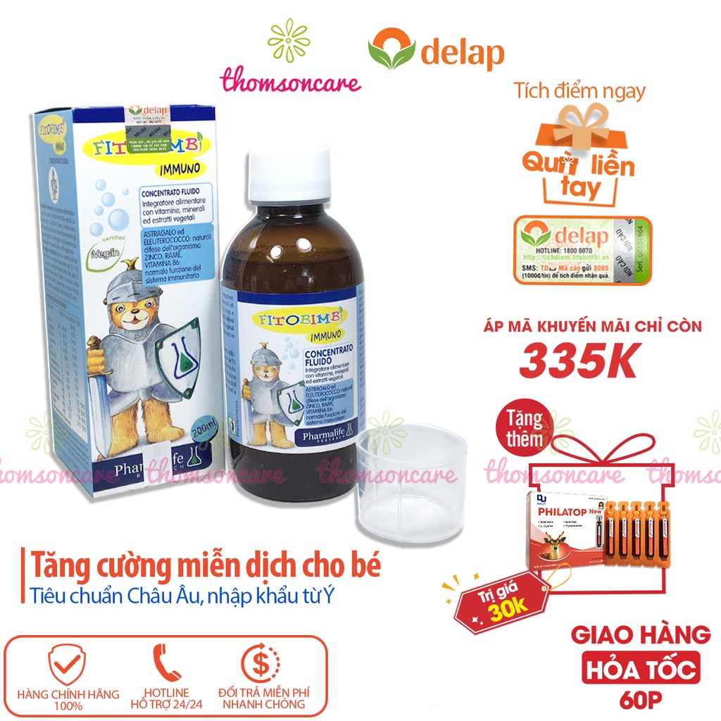 Immuno Bimbi - tăng sức đề kháng cho bé - của Fitobimbi - Nhập khẩu chính hãng từ Ý