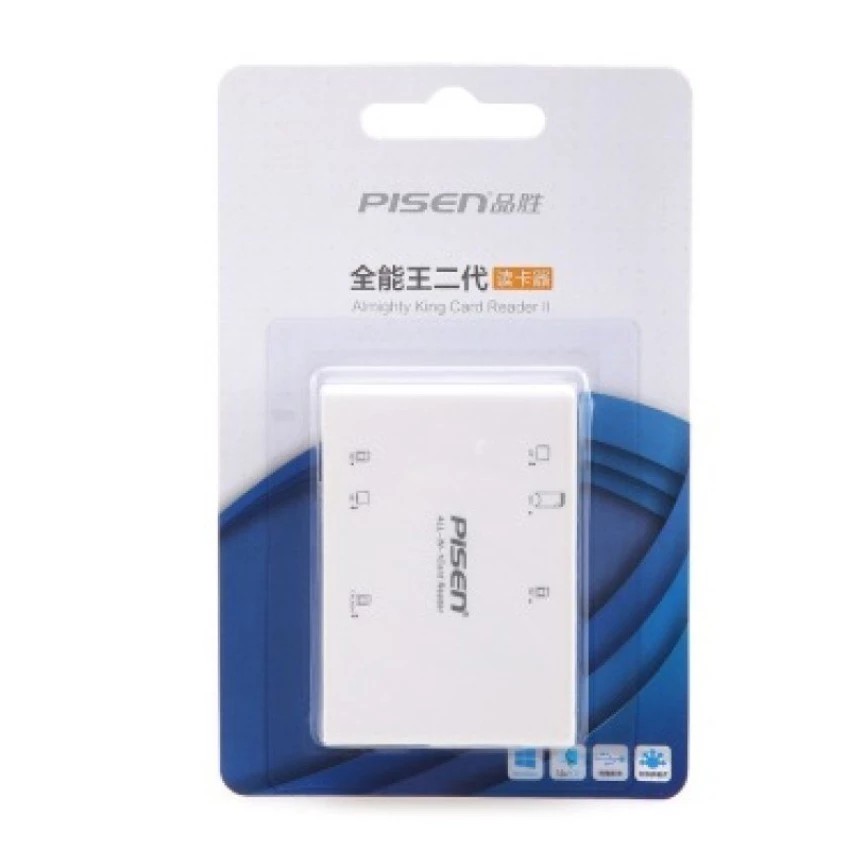 Đầu đọc thẻ nhớ ĐA NĂNG P-I-S-E-N ALL IN ONE 6 chức năng đầu usb gập thân