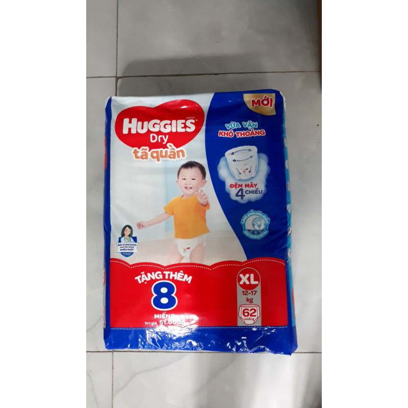 (Có loại tặng 8) Tã quần huggies M74 L68 XL62 XXL56 mẫu mới