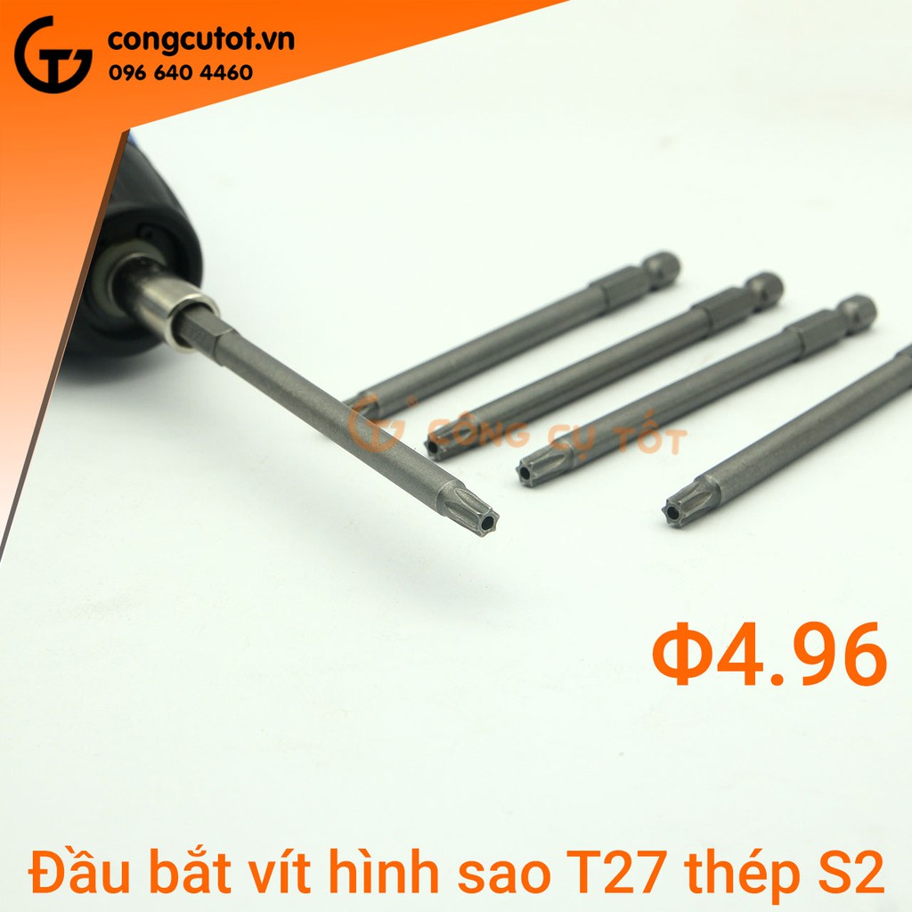 Đầu bắt vít hình sao 100mm chuôi lục