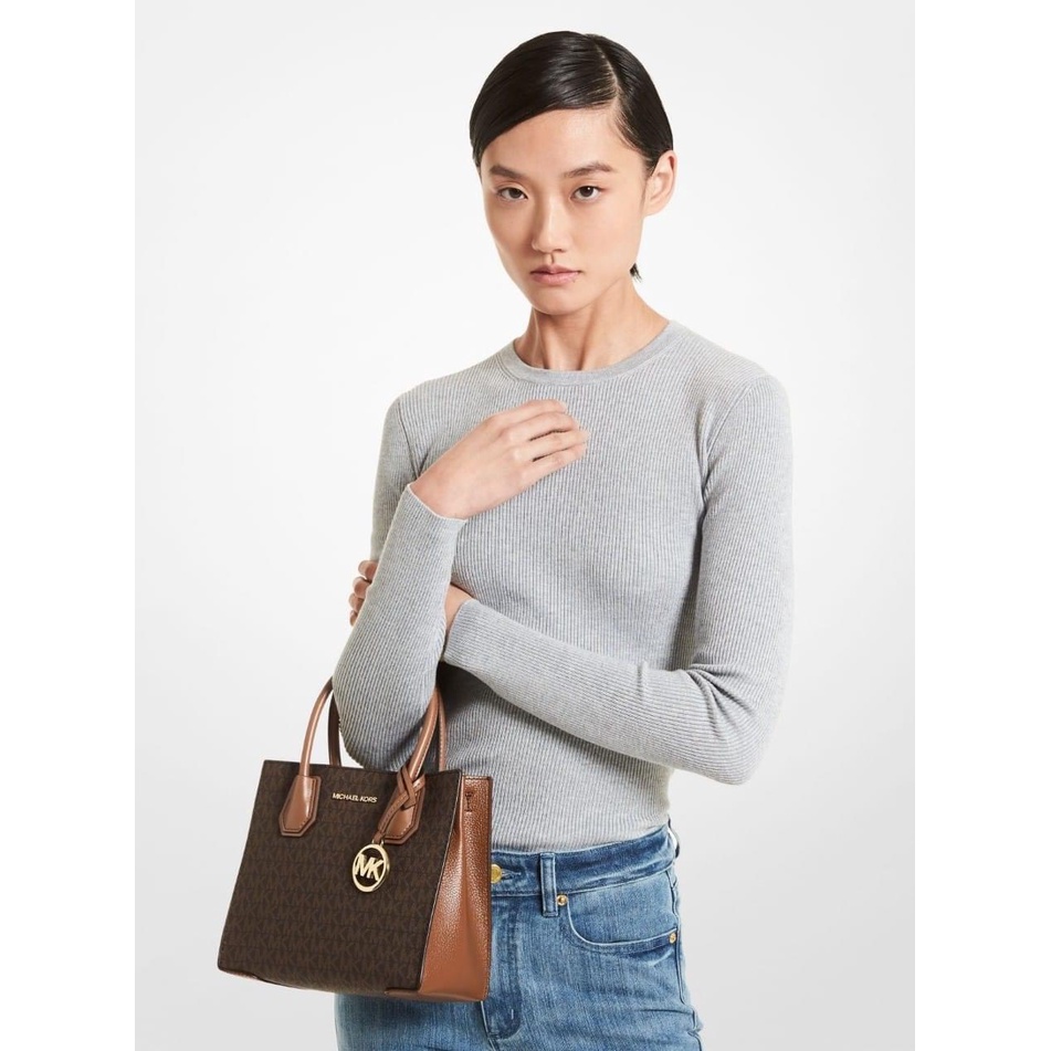 Michael Kors - Túi MK Mercer Medium Logo Leather Crossbody Bag - màu nâu
