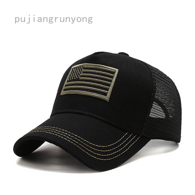 Mũ Lưỡi Trai Pujiangrunyong Họa Tiết Rằn Ri Thêu Lá Cờ Thời Trang Mùa Hè Cho Nam