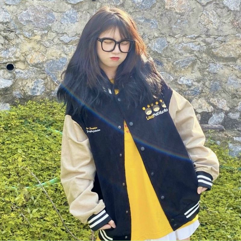 Áo Khoác Nỉ Bomber Tay Phối In Hình Chú Ong [ Ảnh Thật ] Áo Khoác Phông Unisex Nam Nữ