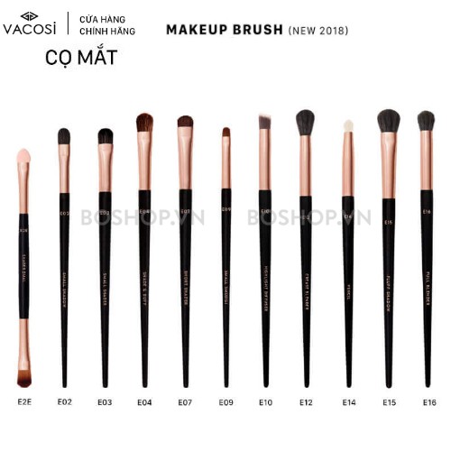 Các Loại Cọ Mắt Vacosi Hàn Quốc Makeup Brush.