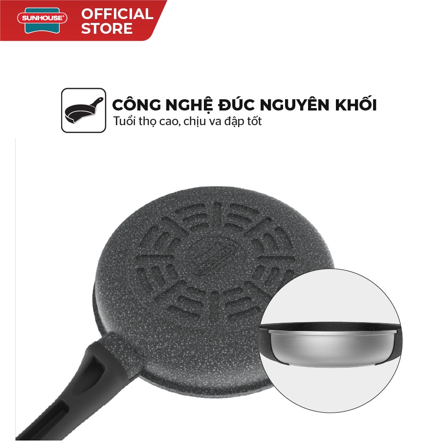 Chảo Đá Chống Dính KHÔNG TỪ SUNHOUSE Size 24-30cm SBD 24-30