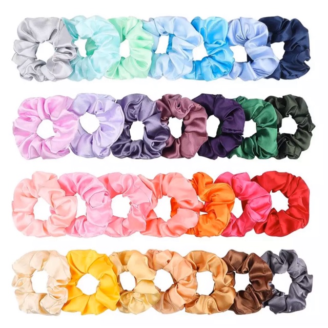 Thun buộc tóc Scrunchie Satin lụa