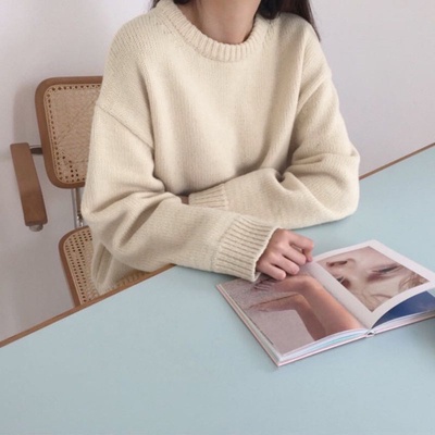 Hàng Sẵn_ Áo len trơn basic ulzzang phong cách Hàn