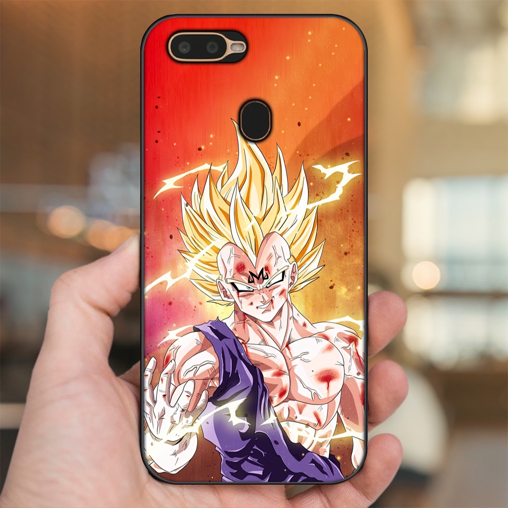 Ốp lưng Oppo A5S, A7, A12, F9 viền đen in hình Vegeta Dragon Ball