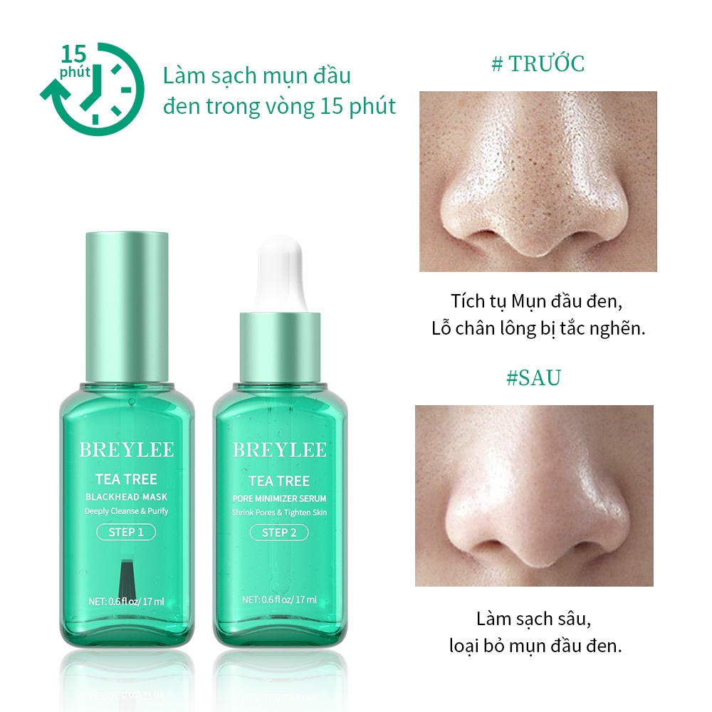 Tinh chất mặt nạ/ Serum BREYLEE chiết xuất thực vật loại bỏ mụn đầu đen làm se khít lỗ chân lông hiệu quả 17ml