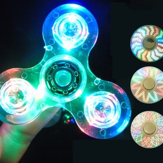 Con Quay Đồ Chơi Spinner Phát Sáng 20 kiểu Giúp Giảm Stress Con Quay Đèn LED Trong Suốt Màu Trắng