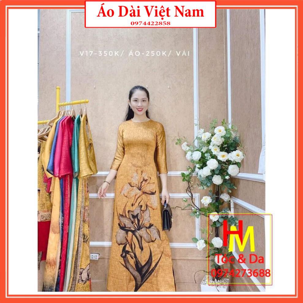 ✈🌸FREESHIP🌸✈ ÁO DÀI VÂN ĐÁ CAO CẤP _ MÃ V17 ( ẢNH THẬT TỰ CHỤP )