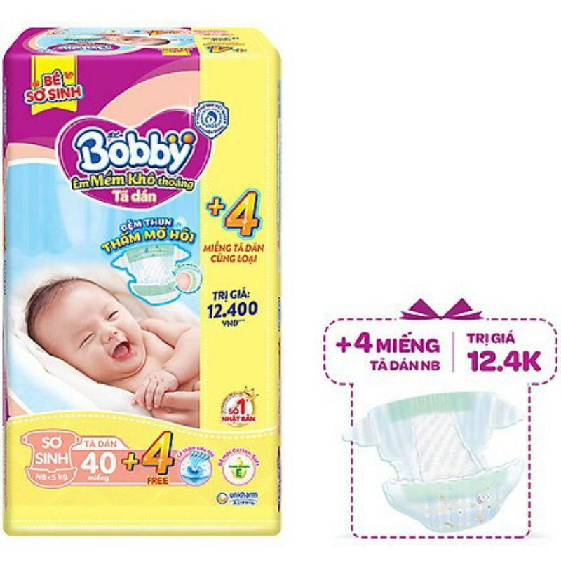 (HCM) TÃ DÁN BOBBY SƠ SINH XS 42 MIẾNG - XS 72 MIẾNG ( DƯỚI 5 KG)