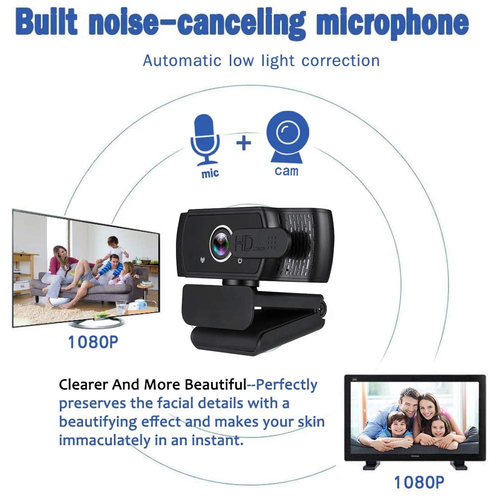 Webcam W6 Fhd 1080p Tự Động 20mp Cho Máy Tính | BigBuy360 - bigbuy360.vn