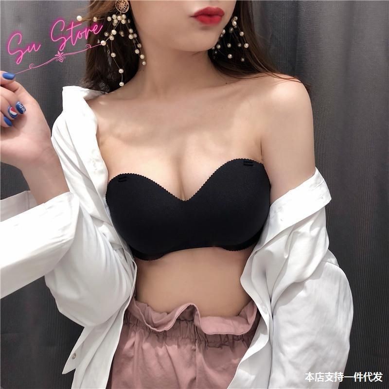 Áo Bra Chống Tụt 💓FreeShipXtra💓 Cúp Ngang Bàng Tay Có Kèm Dây Rời, Áo Lót Nữ - SU