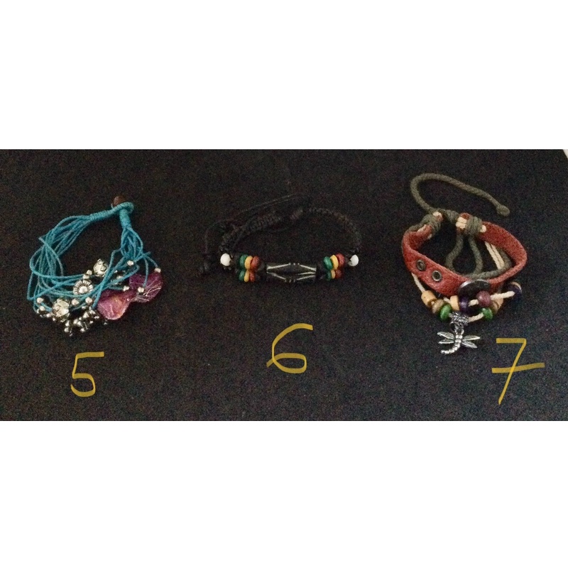 Vòng tay da bản nhỏ, hoa