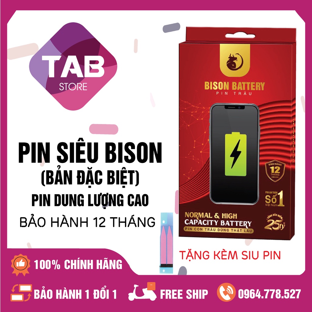 Pin Siêu Bison (Bản Đặc Biệt) Pin Dung Lượng Cao - Bảo Hành 12 Tháng