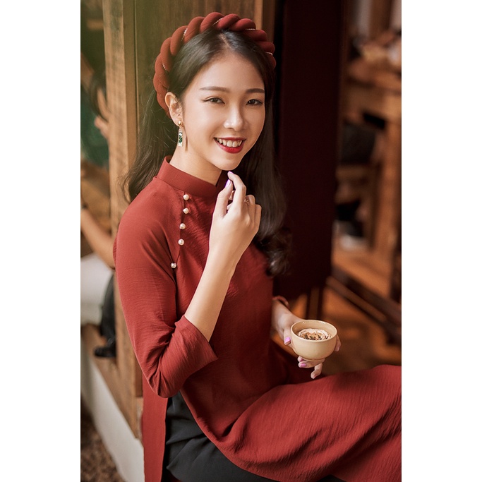 Sumire Store Áo dài Dáng xưa Yên Xuân - Đỏ đất