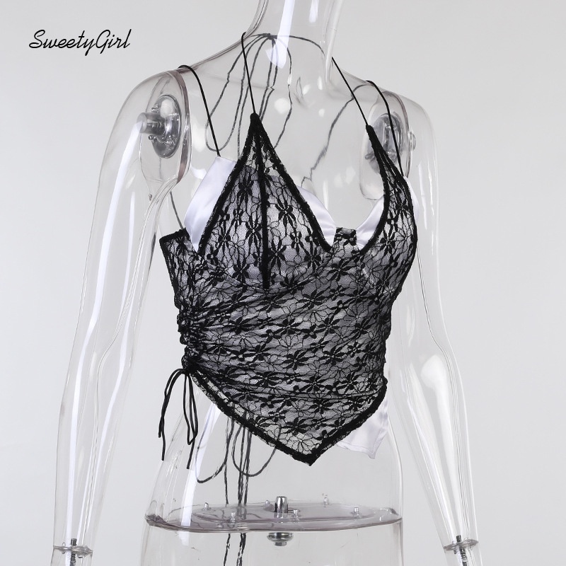 Áo Hai Dây Rút Dây Cổ Chữ V Màu Sắc Tương Phản Thời Trang Cho Nữ