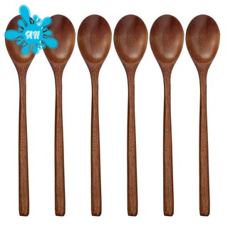 Bộ 6 muỗng gỗ cán dài phong cách Nhật Bản