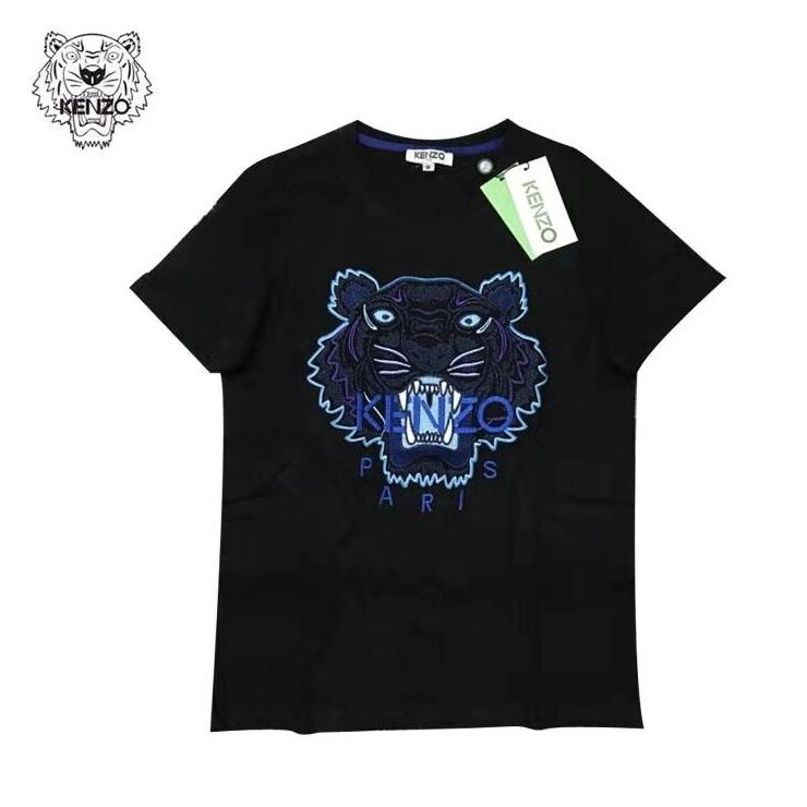Kenzo Áo Thun cotton Ngắn Tay Thêu Họa Tiết Thời Trang Cho Nam Nữ