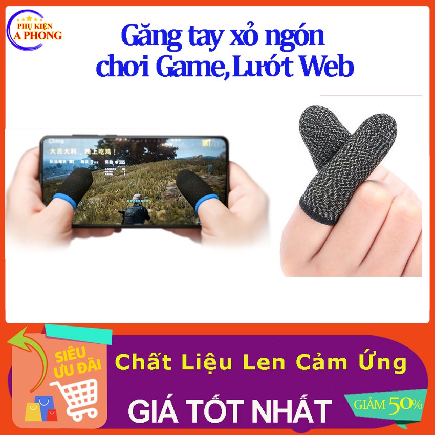 [Giá Sỉ] Bộ 2 găng tay xỏ ngón chơi game mobile, lướt web chống mồ hôi tay bám màn hình, tăng độ nhạy cảm ứng.