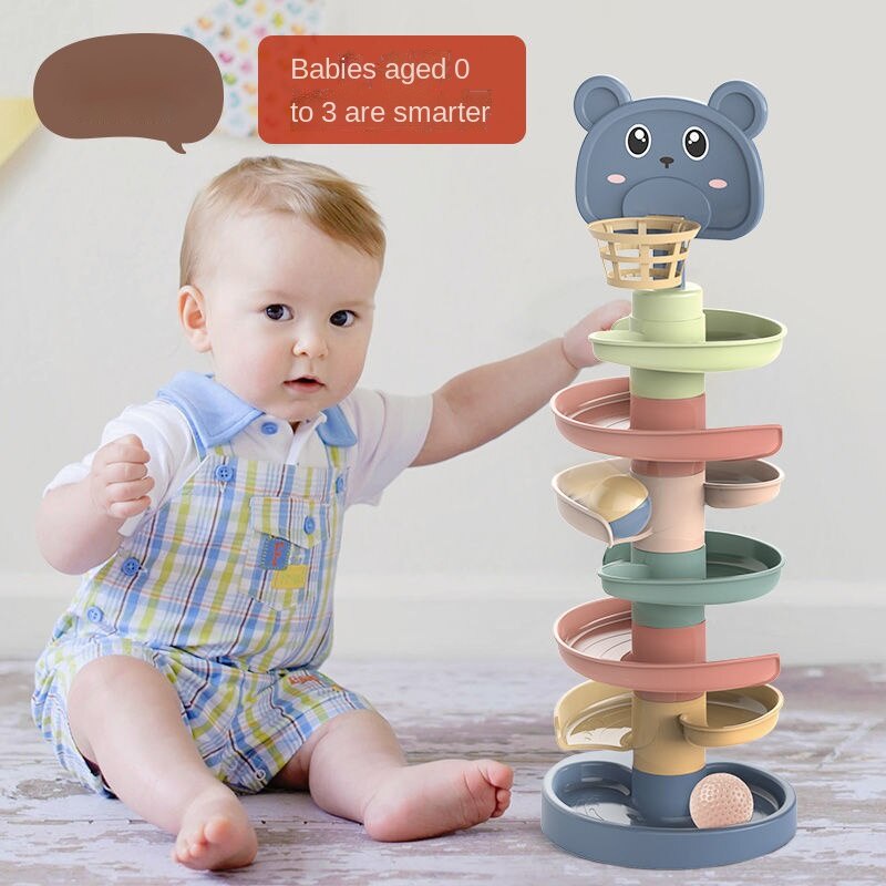Đồ chơi tháp xoắn ốc nhiều màu sắc vui nhộn cho bé 1 tuổi