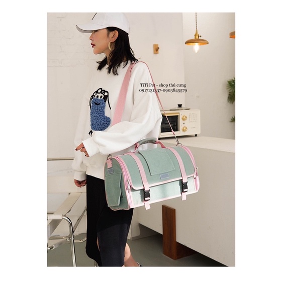 🌻BALO- TÚI ĐEO CHÉO form ngang CHO THÚ CƯNG- Vừa xách vừa mang được luôn sen oy^^❗️