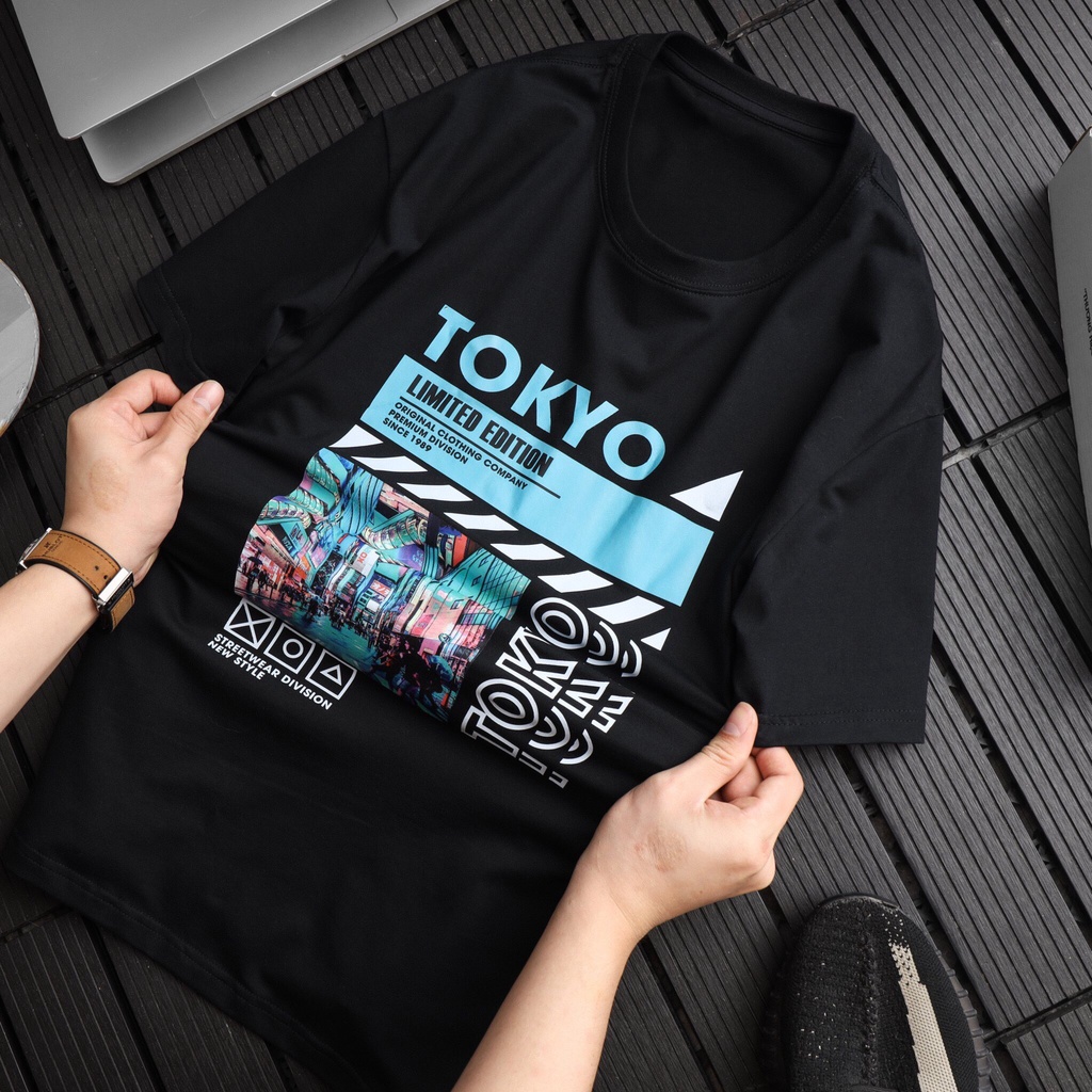 Áo thun tay lỡ nam nữ in hình TOKYO, Vải Cotton Form Oversize  TOKYO style, Vải Cotton Co Giãn - SELECTED.STORE