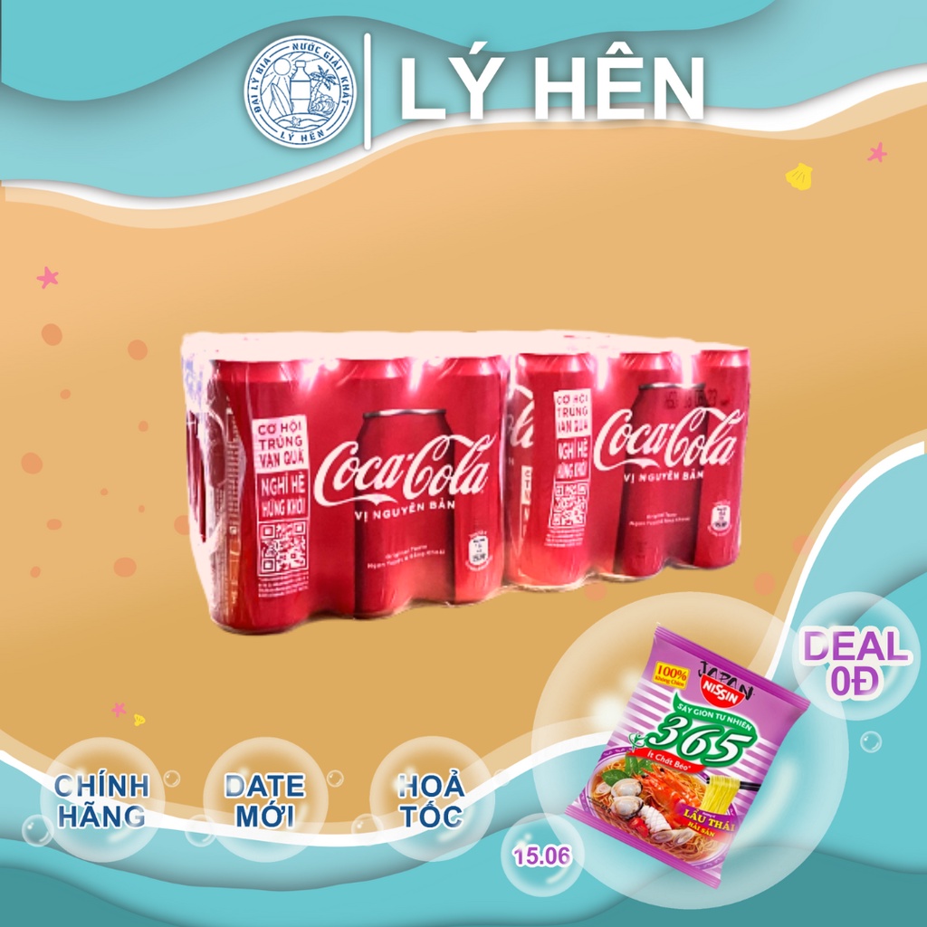Thùng 24 Lon Nước Ngọt Có Gas Coca Cola Soft Drink Lon 330ml Date Luôn Mới