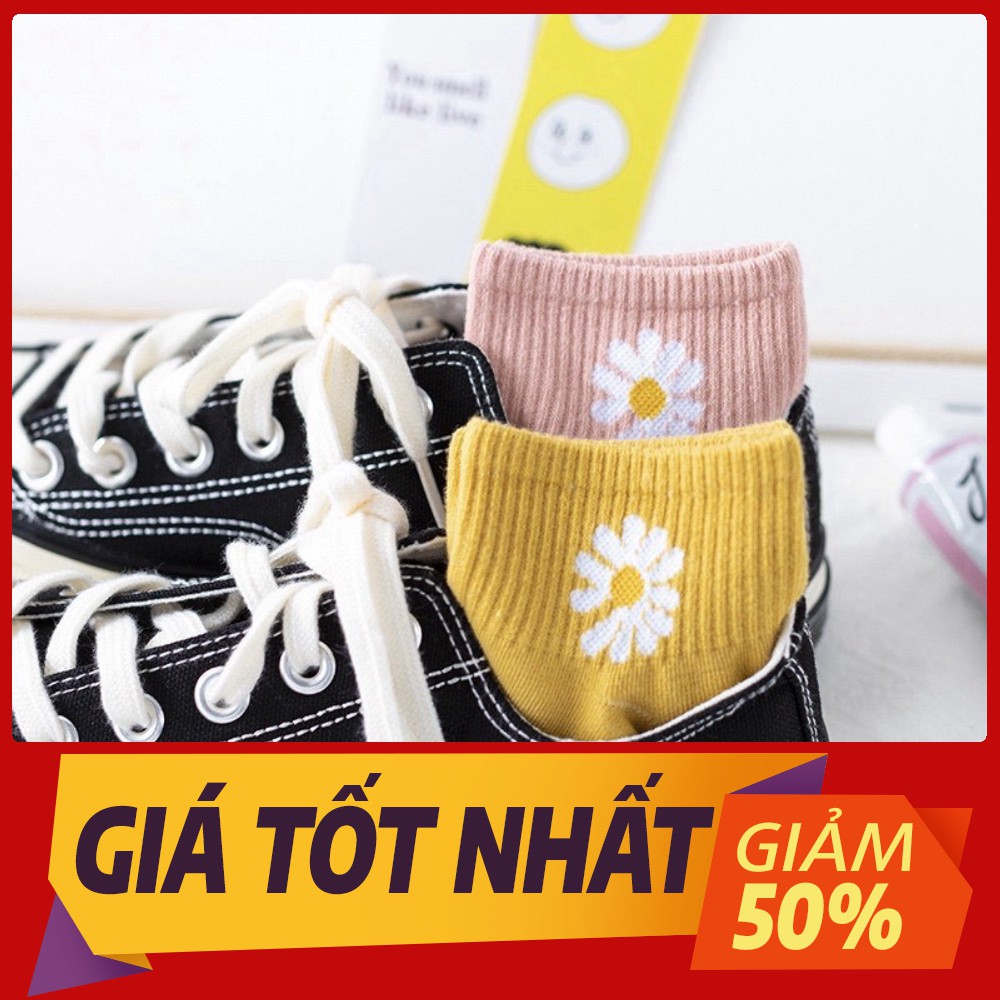 [Sale toàn shop]combo 10đôi TẤT VỚ NAM NỮ MANG GIÀY CỔ TRỤ HOA CÚC 300 SIÊU DỄ THƯƠNG