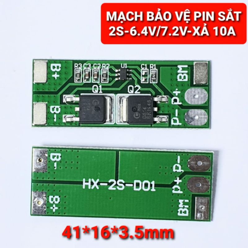 achun.vn - MẠCH BẢO VỆ PIN SẮT 2S - 6.4V/7.2 - XẢ 10A