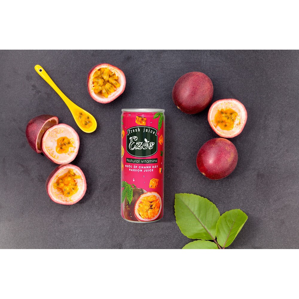 Nước ép chanh dây Ezos lốc 6 lon x 240ml