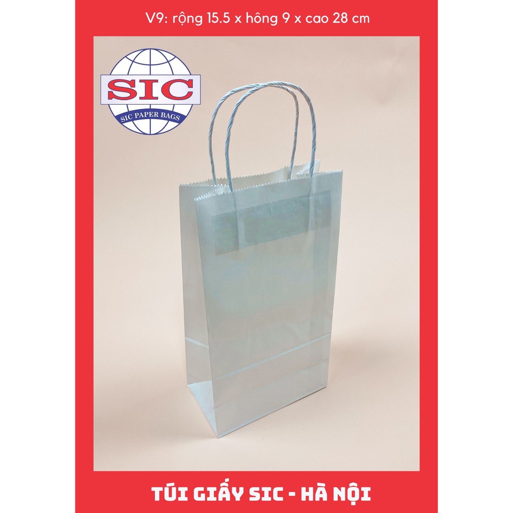 [SET 10 CHIẾC] TÚI GIẤY KRAFT V9: 15.5x9x28 CÓ QUAI ( ẢNH THẬT)
