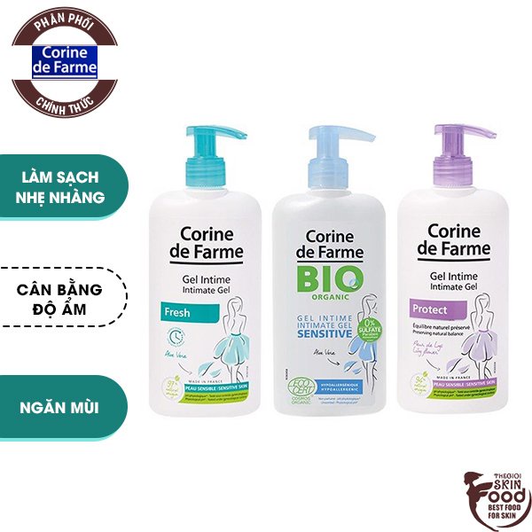 Dung Dịch Vệ Sinh Phụ Nữ Giúp Làm Sạch Nhẹ Nhàng Corine De Farme Intimate Gel [che tên sản phẩm khi giao hàng]