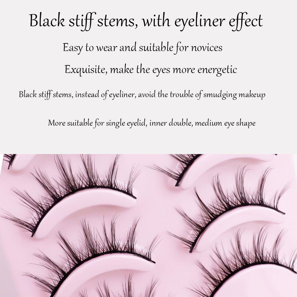 HS Set 5 Cặp Lông Mi Giả Tự Nhiên Trang Điểm Hàng Ngày Cho Bạn Gái