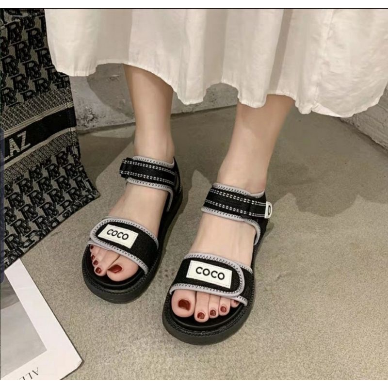 Sandal học sinh nữ quai ngang chữ gogo mã HV15