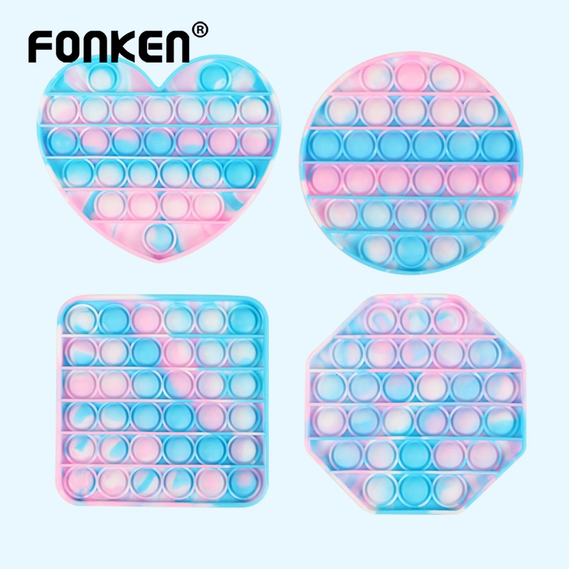 Nút bật bong bóng FONKEN bằng silicon nhiều màu sắc giải tỏa áp lực