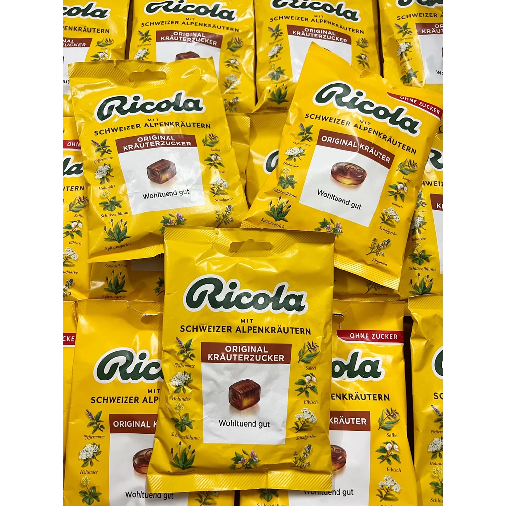 Kẹo Ngậm Thảo Dược Ricola -Viên Ngậm Ho Giảm Đau Họng - Hàng Nội Địa Đức