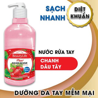 Nước rửa tay diệt khuẩn hương chanh dâu Beauty life 375g