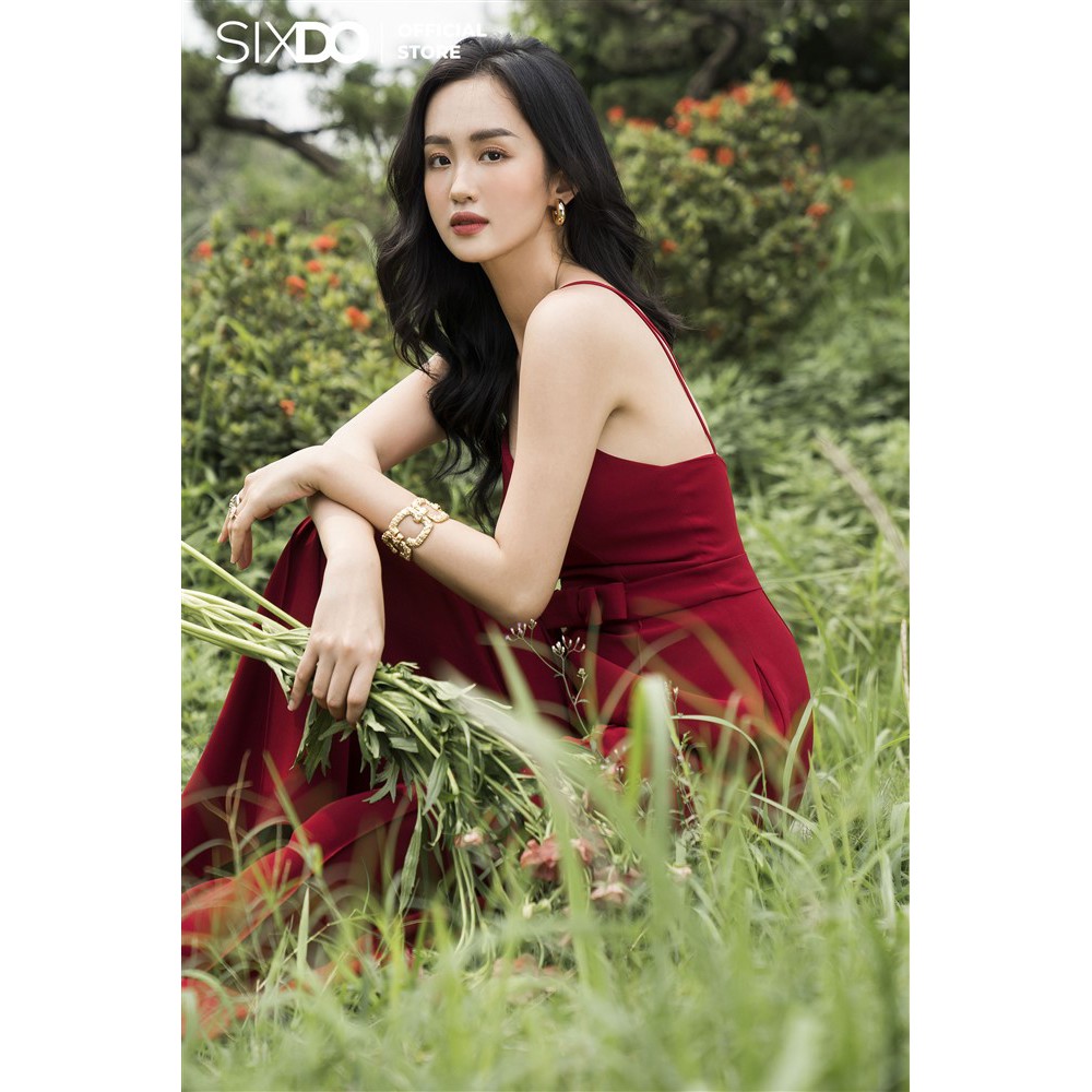 [Mã FAMALLT5 giảm 15% đơn 150k] Jumpsuit nữ SIXDO Red Woven Jumpsuit 6JL063