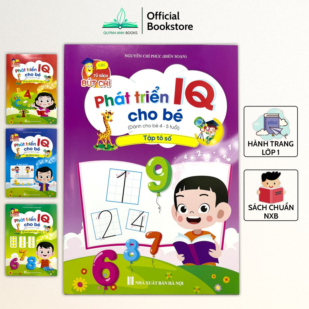Sách - Phát triển IQ cho bé làm quen toán học và tập tô cho trẻ 4-5 tuổi  - NPH Việt Hà