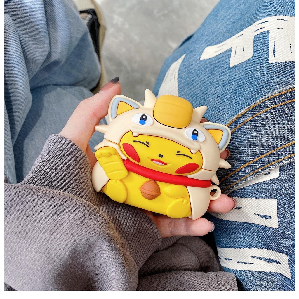 Vỏ Bảo Vệ Hộp Sạc Tai Nghe AirPods3 / 3 Họa Tiết Hoạt Hình Pikachu / Pikachu May Mắn Dễ Thương Ốp