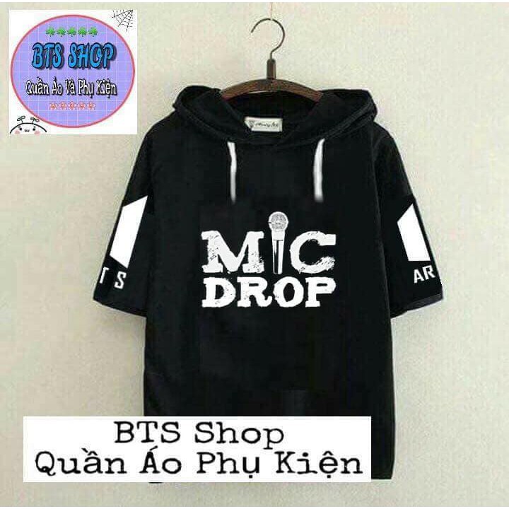 Áo hoodie BTS Mic Drop tay ngắn