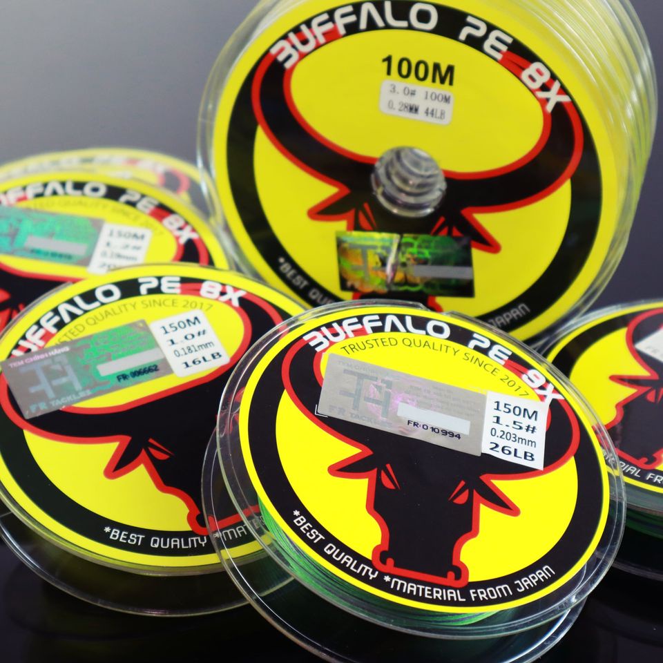 Big sale / DÂY PE 9X BUFFALO TRÂU BÒ 7 MÀU size 150m 1.0 1.5 2.0 2.5 3.0 4.0 cước câu cá dây dù
