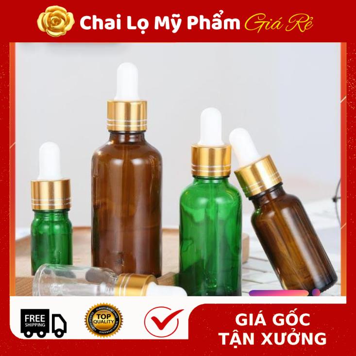 Lọ Chiết Serum ❤ [30ml] Lọ đựng tinh dầu bóp giọt khoen vàng rỗng , lọ chiết serum , phụ kiện du lịch