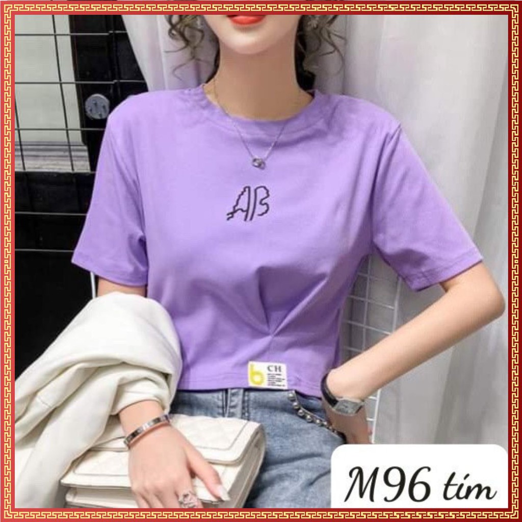 [Mã FAMAYWA giảm 10K đơn 50K] Áo Thun Nữ 🥇FREESHIP️🥇 Áo phông nữ tay ngắn in chữ AB, chất mịn, mát Mã áo M96