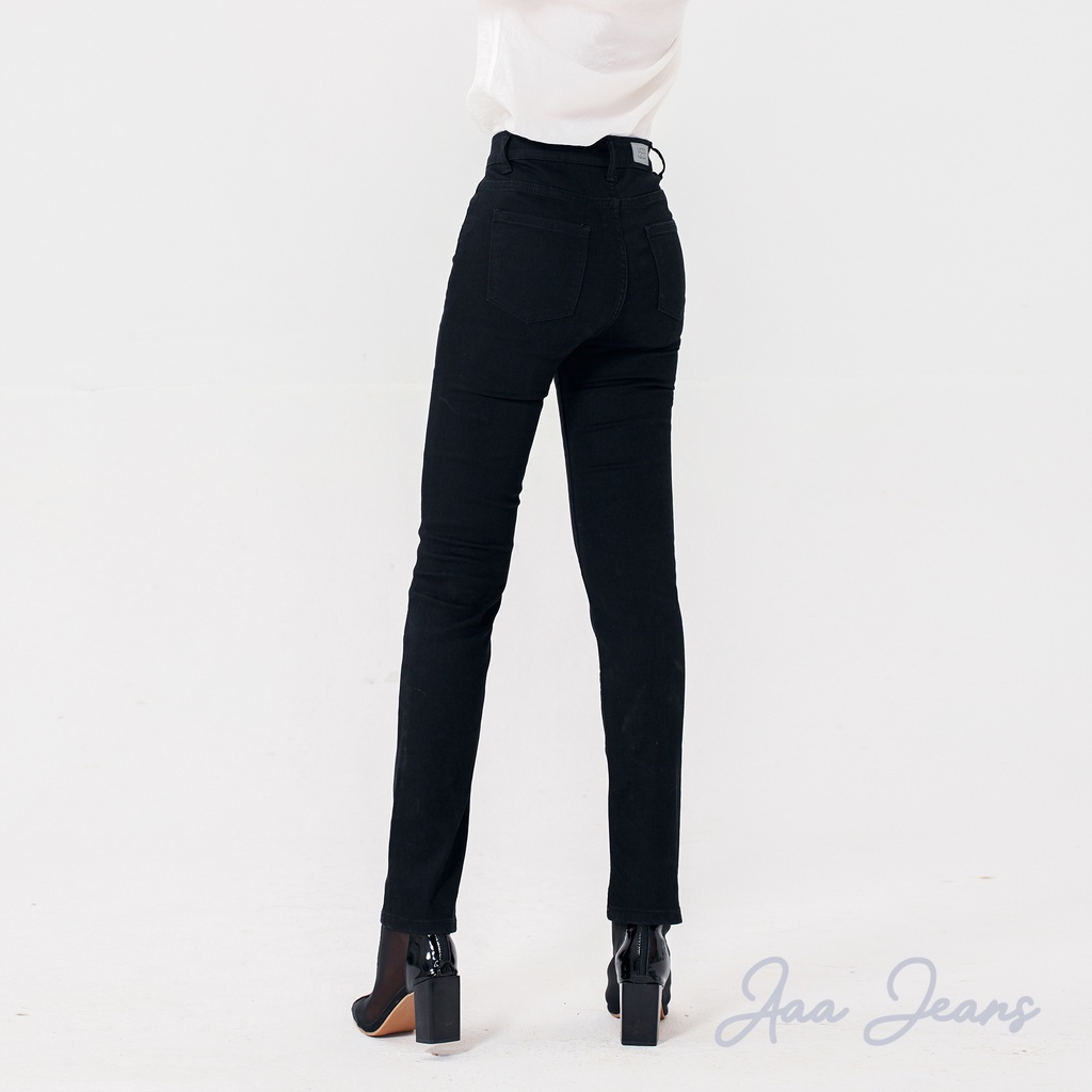 Quần Jeans Nữ Ống Đứng Repreve Đen Aaa Jeans