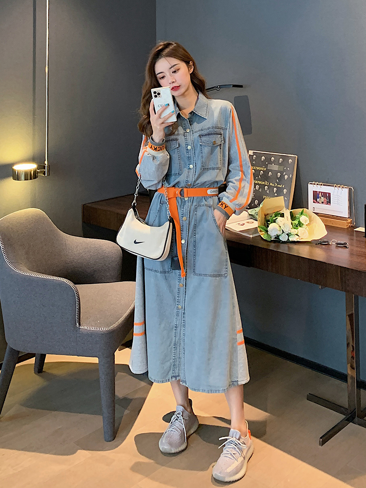 Đầm Denim Kiểu Pháp Thiết Kế Dễ Thương Cho Nữ