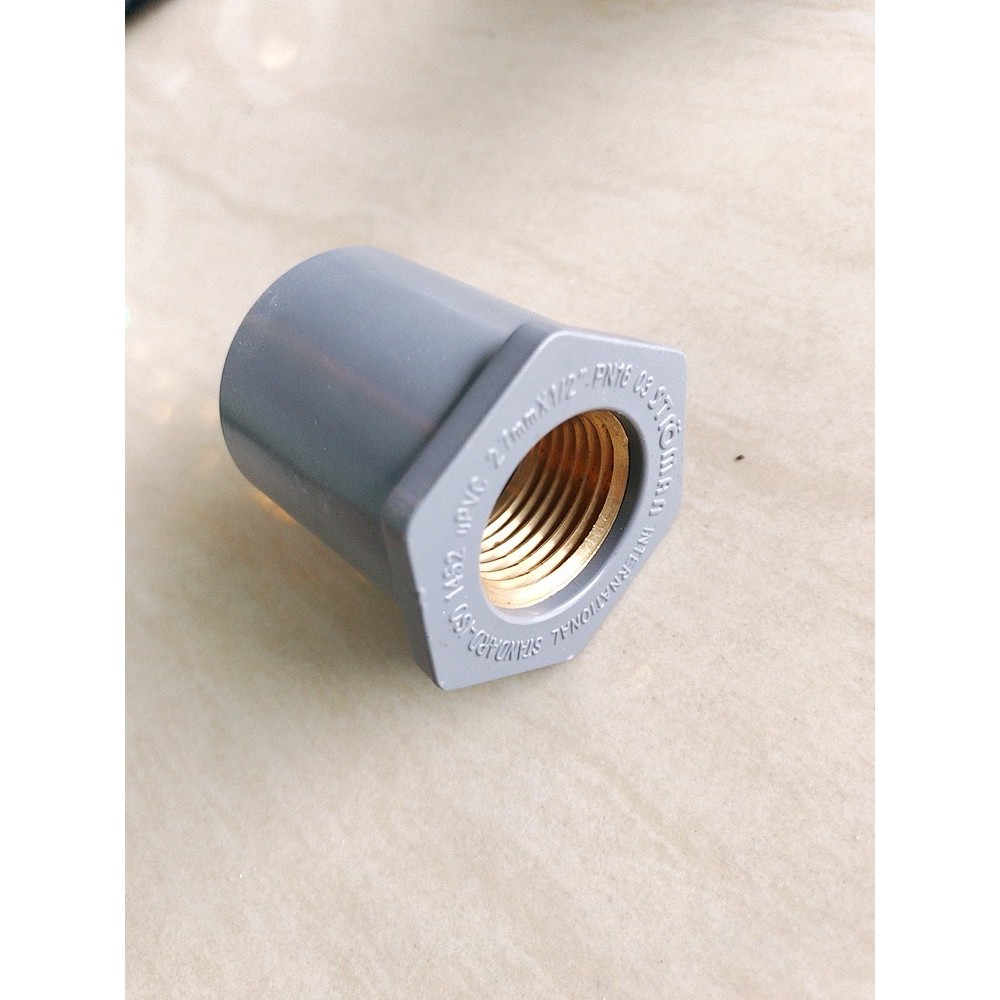 Ren đồng PVC,Măng sông ren đồng, Cút ren đồng, Tê ren đồng phi 27