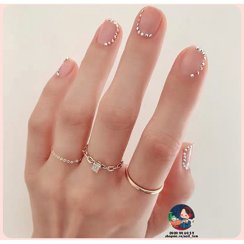 Móng Giả - Nail 3D Dài - Đính Đá [Sẵn Keo - Đóng Hộp 24 Mẫu Đủ Size]